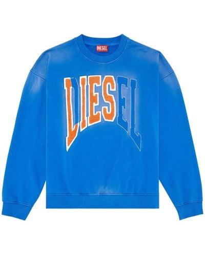 DIESEL S-boxt-n6 Cotton Sweatshirt - Blue