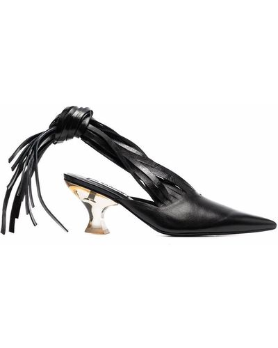 Jil Sander Pointed-toe Slingback Court Shoes - Black