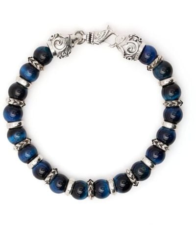 Emanuele Bicocchi Bracelet de perles Tiger Eye - Bleu
