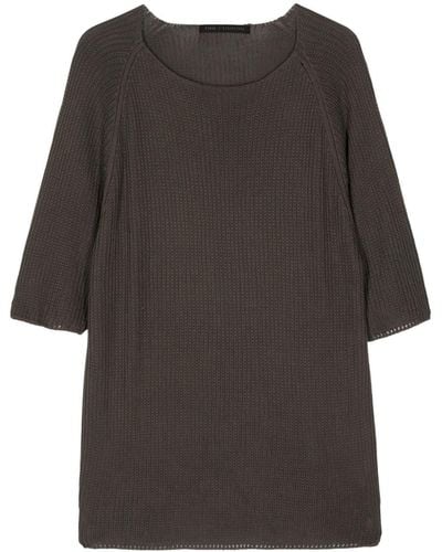 Forme D'expression Short-sleeve Knitted Sweater - Black
