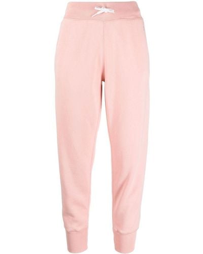 Polo Ralph Lauren Embroidered Logo Fleece Back Cotton Jogging Bottoms - Pink