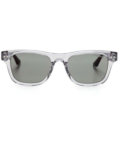 Montblanc Logo-plaque Square-frame Sunglasses - Grey