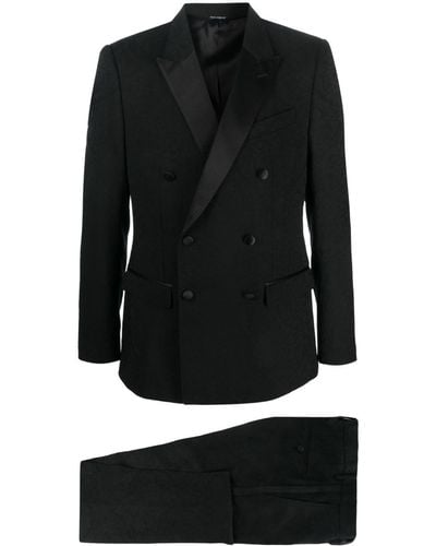 Dolce & Gabbana Wool-jacquard Tuxedo Suit - Black