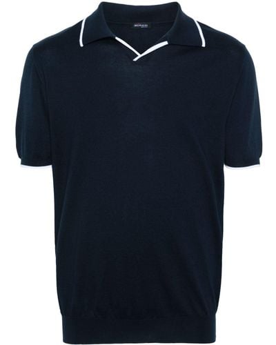 Kiton Knitted Cotton Polo Shirt - Blue