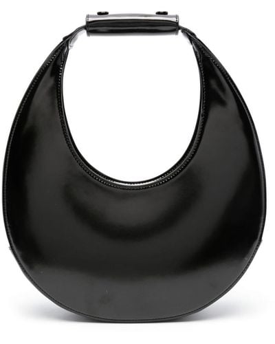 STAUD Moon Leather Shoulder Bag - Black