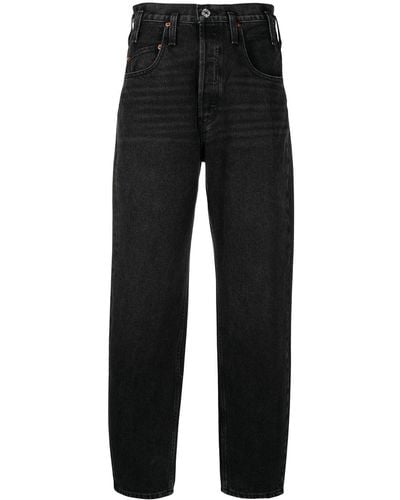 RE/DONE High-rise Tapered Jeans - Black