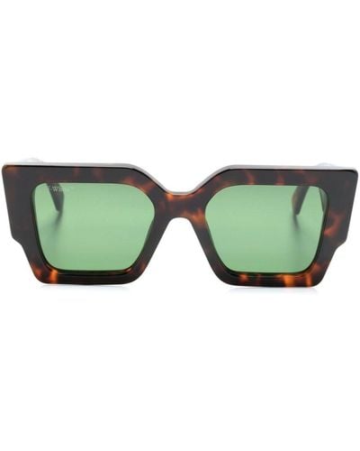 Off-White c/o Virgil Abloh Square-frame Tortoiseshell-effect Sunglasses - Green