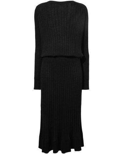 Proenza Schouler Eden Ribbed-knit Midi Dress - Black