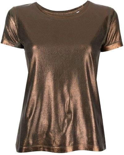 Madison Maison Metallic Cotton T-shirt - Brown