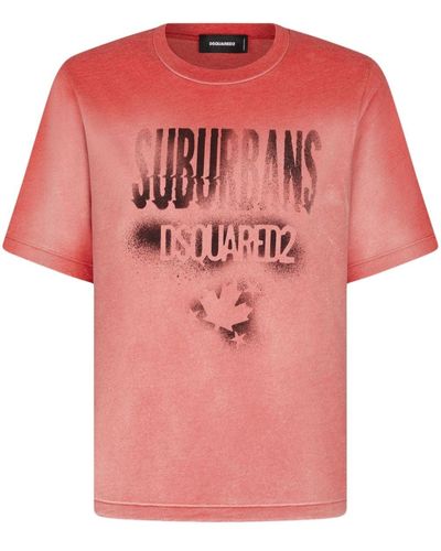 DSquared² T-shirt con stampa - Rosa