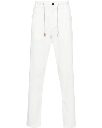 Eleventy Pantalon à lien de resserrage - Blanc