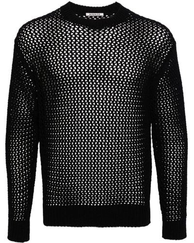 AURALEE Open-knit Sweater - Black