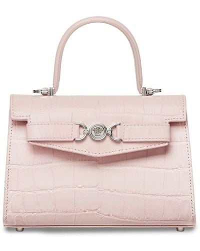 Versace クロコエンボス ハンドバッグ - ピンク