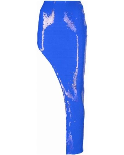 David Koma Sequin-embellished Slit Skirt - Blue