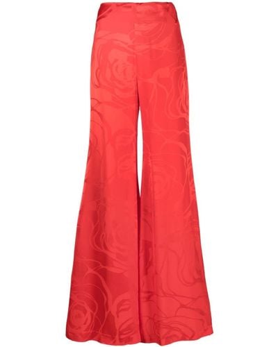 Silvia Tcherassi Pantalones Grotte con motivo floral en jacquard - Rojo