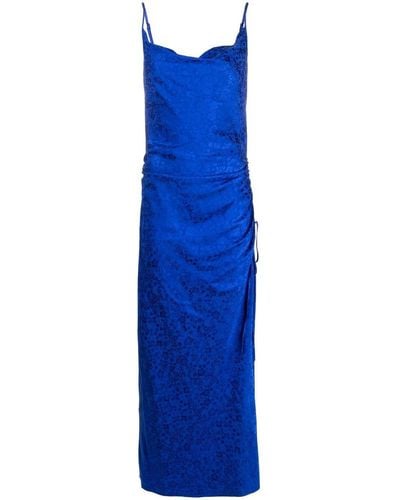 P.A.R.O.S.H. Langes Kleid mit Blumenmuster - Blau