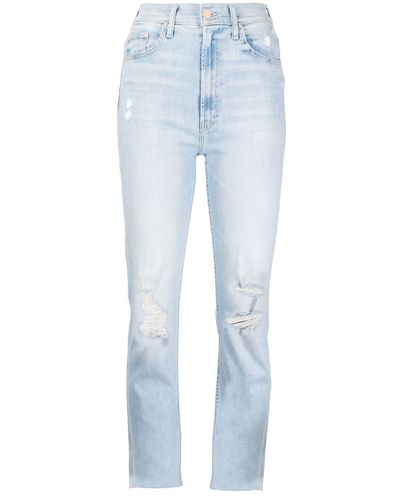 Mother Straight Jeans - Blauw