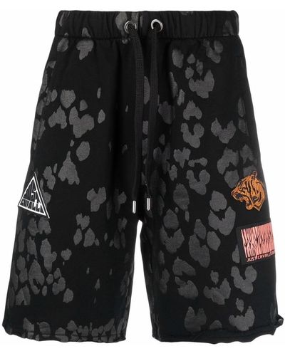 Just Cavalli Pantalones cortos de chándal con parche del logo - Negro