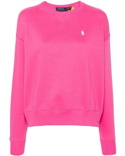Polo Ralph Lauren Embroidered-logo Jersey Sweatshirt - Pink