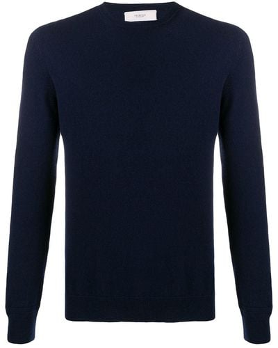 Pringle of Scotland Round Neck Fine Knit Sweater - Blue