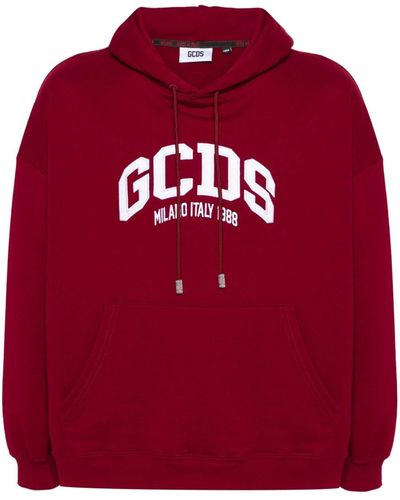 Gcds Sudadera con capucha y logo bordado - Rojo