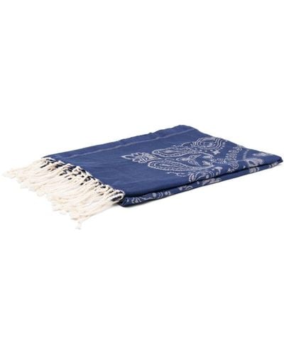 Mc2 Saint Barth Paisley-print Fringed Towel - Blue
