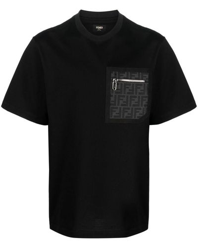 Fendi モノグラム ポケット Tシャツ - ブラック