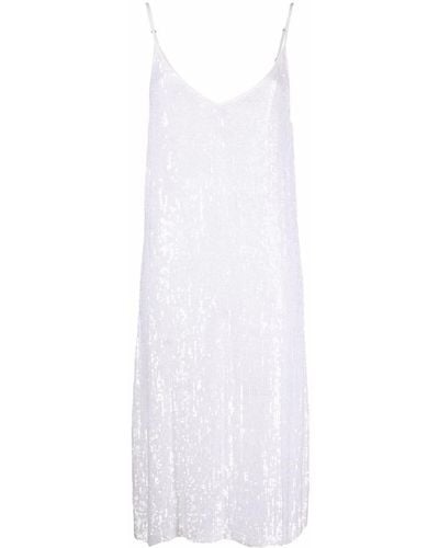 P.A.R.O.S.H. Sequined Slip Dress - White