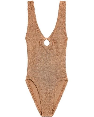 Hunza G Celine Cut-out Swimsuit - Brown