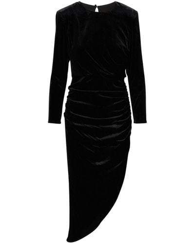 Veronica Beard Vestido midi Tristana con efecto de terciopelo - Negro