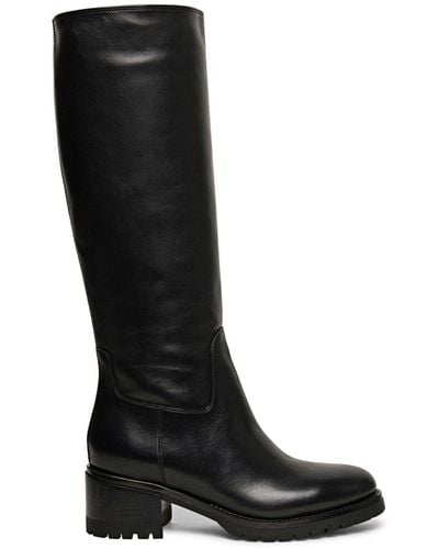 Santoni Knee-length Leather Boots - Black