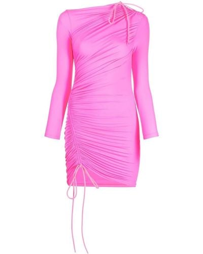Balenciaga Vestido corto con detalle de cordones - Rosa
