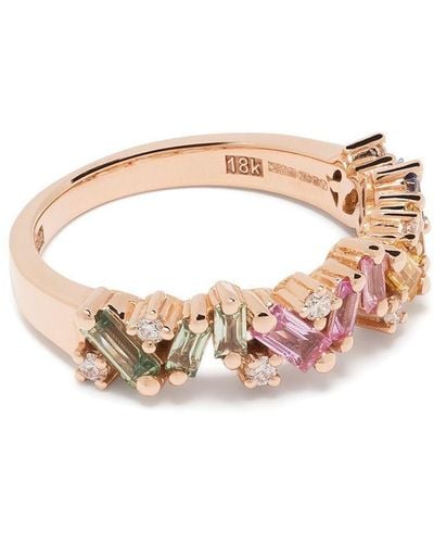 Suzanne Kalan 18kt Rose Gold Fireworks Frenzy Sapphire And Diamond Ring - Pink