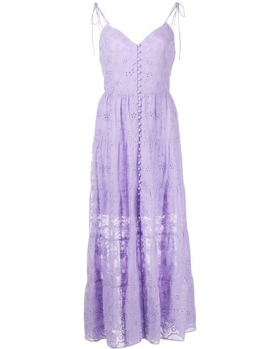 Alice + Olivia Embroidered-design Sleeveless Dress - Purple