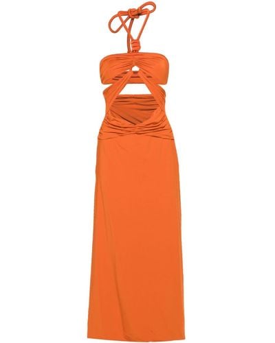 Maygel Coronel Migramah Cut-out Dress - Orange