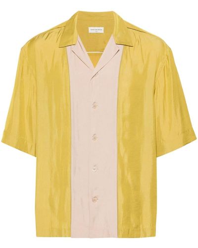 Dries Van Noten Camisa con detalles de costuras - Amarillo