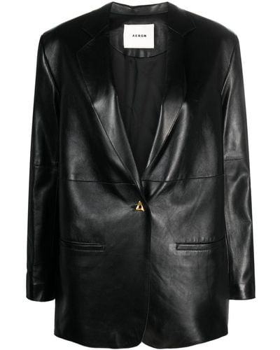 Aeron Mercedes Leather Blazer - Black