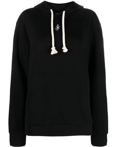 JW Anderson Hoodie mit Logo-Stickerei - Schwarz