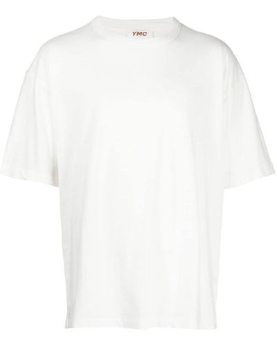 YMC T-shirt en coton biologique à manches mi-longues - Blanc
