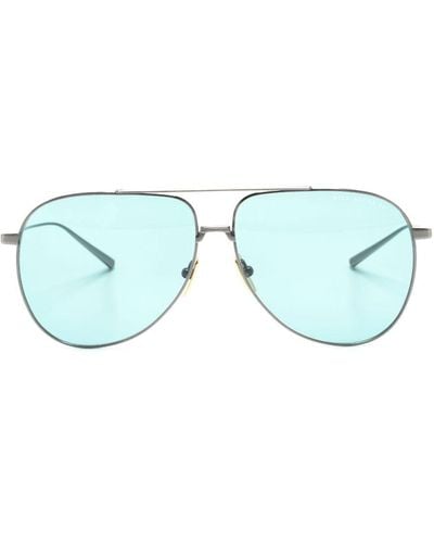 Dita Eyewear Logo-print Round-frame Sunglasses - Blue