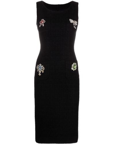 Moschino Appliqué-detail Midi Dress - Black