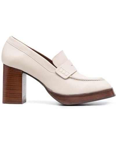 Alohas Busy 85mm Leather Court Shoes - Natural