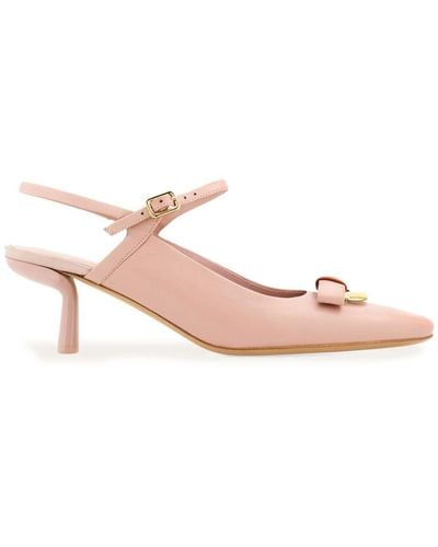 Ferragamo Drop Bow 55mm Court Shoes - Pink