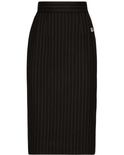 Dolce & Gabbana ストライプ スカート - ブラック