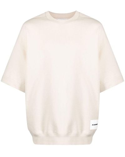 Jil Sander Short-sleeve Cotton Sweatshirt - White