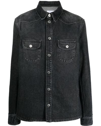 Off-White c/o Virgil Abloh Chemise en jean à logo brodé - Noir