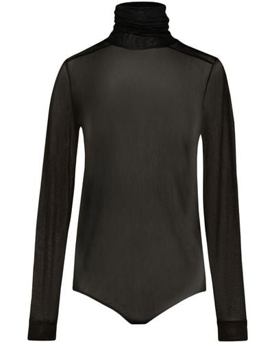 Maison Margiela Four-Stitch Sheer Bodysuit - Black