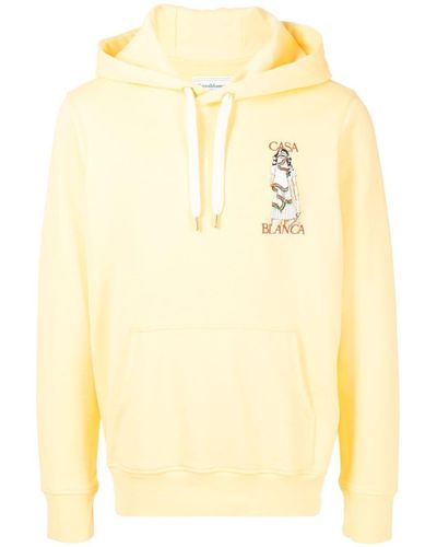 Casablancabrand Sudadera con capucha y logo bordado - Amarillo