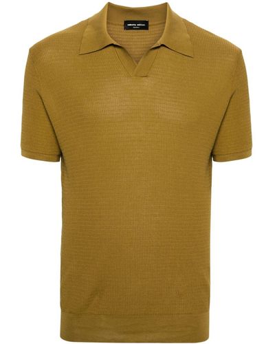 Roberto Collina Ribbed Cotton Polo Shirt - Green