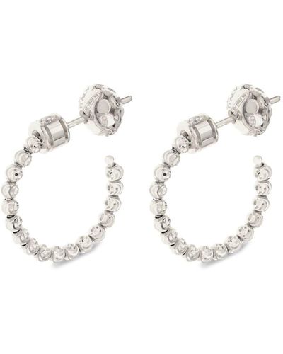 Officina Bernardi 18kt White Gold Moon Diamond Hoop Earrings